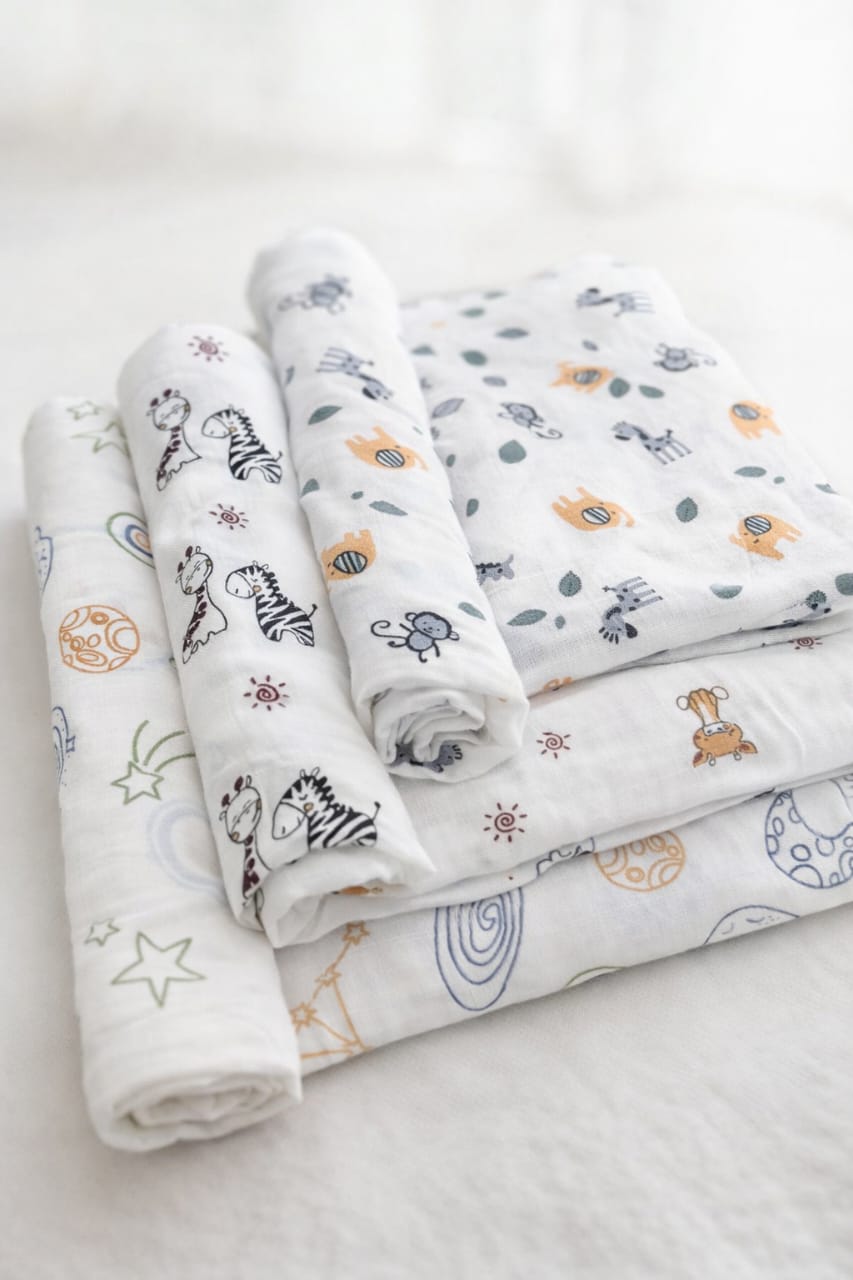 Muslin Cotton Swaddle Set (Pack of 3)