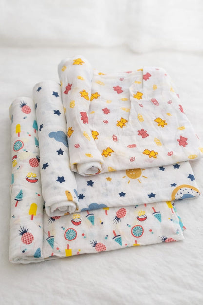 Muslin Cotton Swaddle Set (Pack of 3)