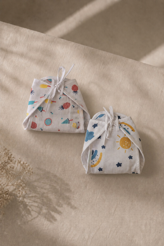 Sunny Harvest & Summer Meadows Cotton Double-Layer Cloth Nappy Set