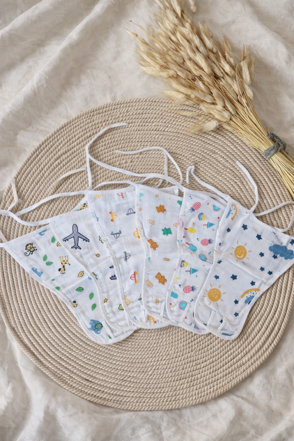 Muslin Cotton double layer Nappy pack of 6