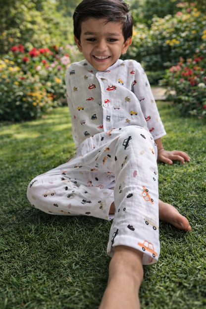 Elephants & Little Cruiser Muslin Cotton Pant(Pack of 2)