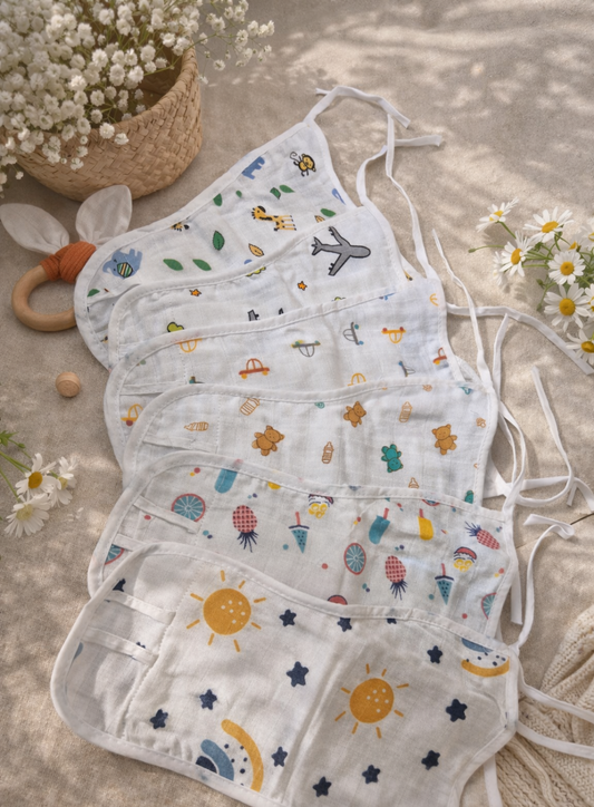 Muslin Cotton double layer Nappy pack of 6