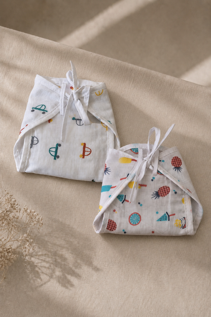 Little Cruiser & Sunny Harvest Cotton Double-Layer Cloth Nappy Set