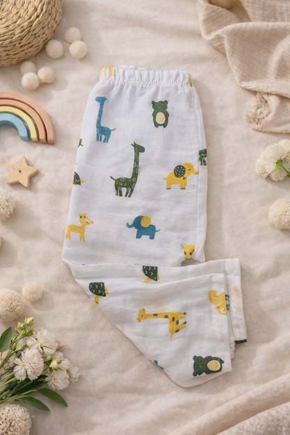 Jungle Explorers & Little Cruiser Muslin Cotton Pant(Pack of 2)