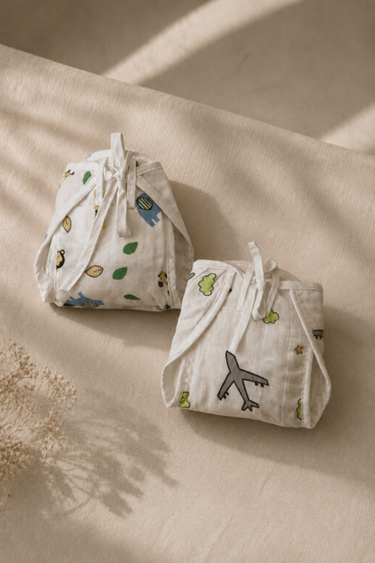 Little Aviator & Rustling Leaves Cotton Double-Layer Cloth Nappy Set