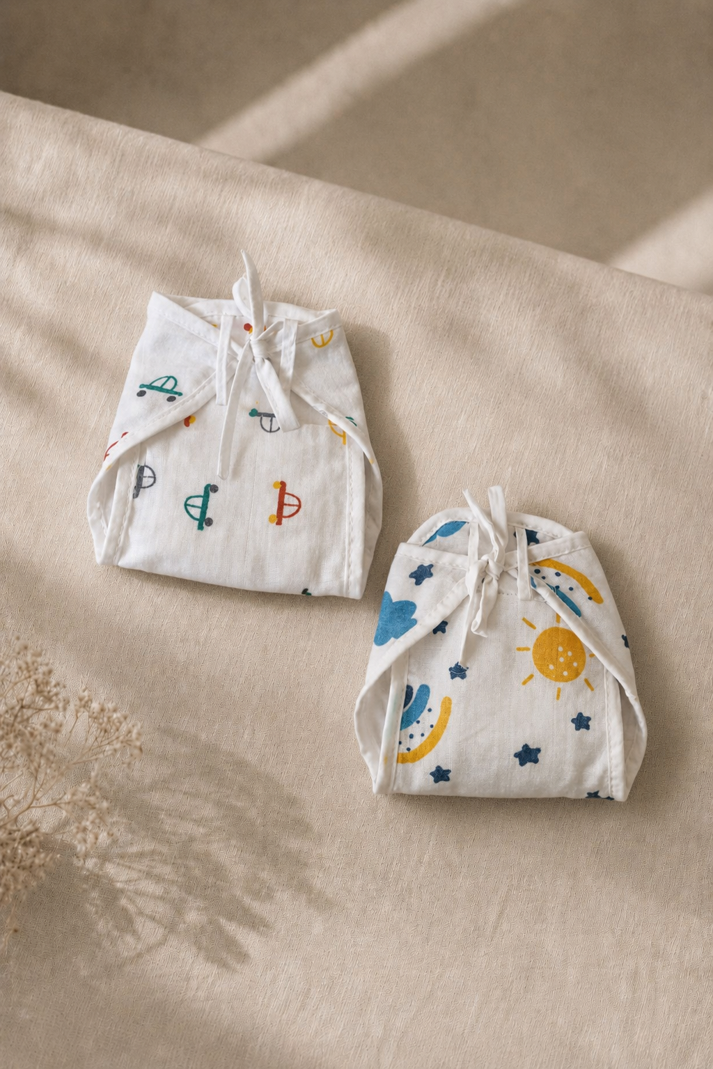 Little Cruiser with Summer Meadows Cotton Double-Layer Cloth Nappy Set